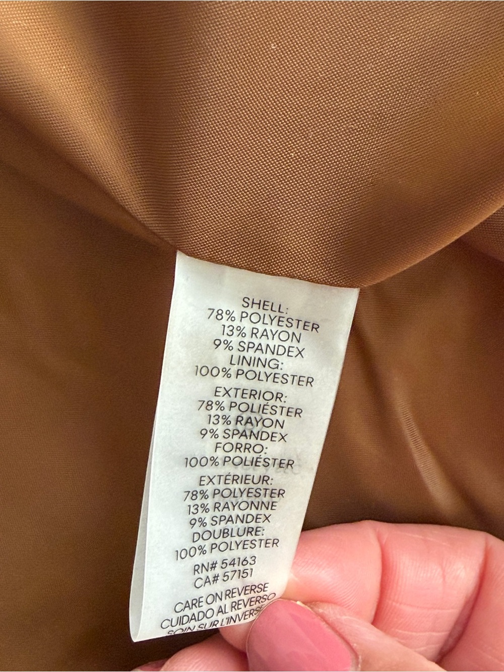 Calvin Klein Tailored Blazer Jacket in Caramel brown color. - Picture 9 of 10